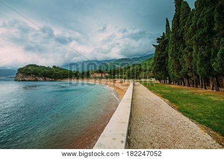 The Queen's Beach near Villa Milocer in Montenegro, near the island of Sveti Stefan.