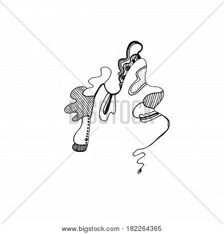 Abstract creative portrait of emotional clown black and white on holiday