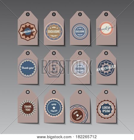 Set of tags about hand made stuff. Stock vector