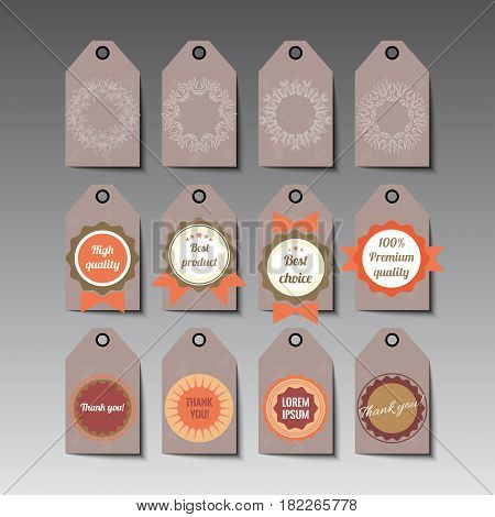 Set of tags about hand made stuff. Stock vector