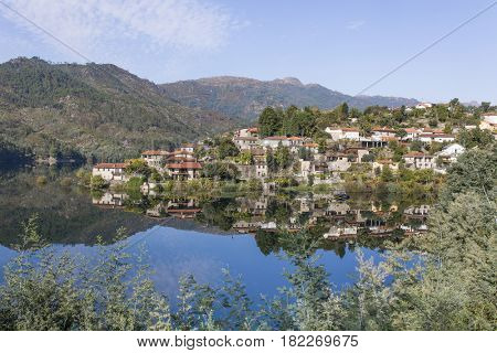 Beautiful village of Vilar da Veiga in Geres national park, Portugal