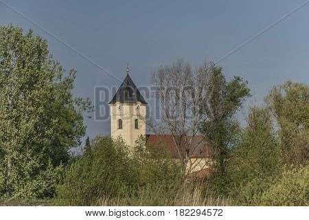 Strachotin village in spring sunny day in Palava area