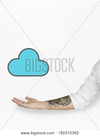 Cloud Upload Sync Data System Graphic