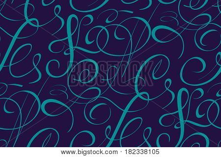 Vector seamless pattern element with abstract handwriting text. Vintage script. Awesome seamless pattern for your design.