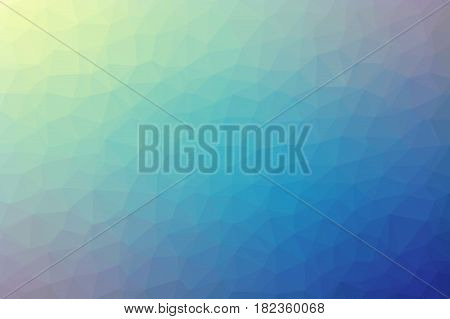 Polygonal abstract geometric blue and yellow triangular low poly style gradient background vector illustration