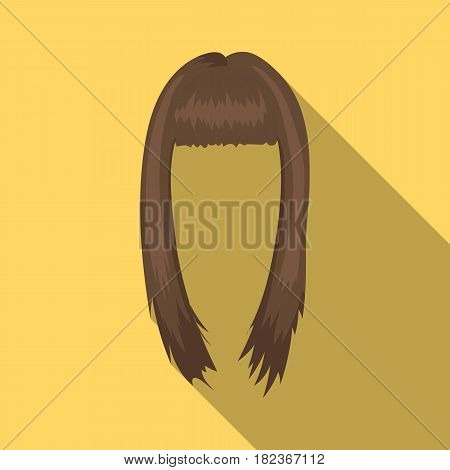 Woman's hairstyle icon in flate style isolated on white background. Beard symbol vector illustration.