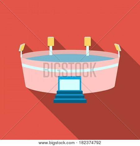 Stadium icon flate. Single building icon from the big city infrastructure flate.