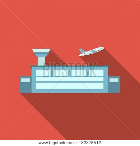 Airport icon flate. Single building icon from the big city infrastructure flate stock vector