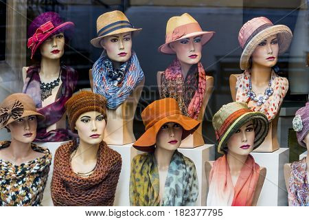 boutique with hats and women's fashion