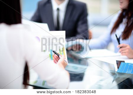 Business people Having Meeting In Modern Office