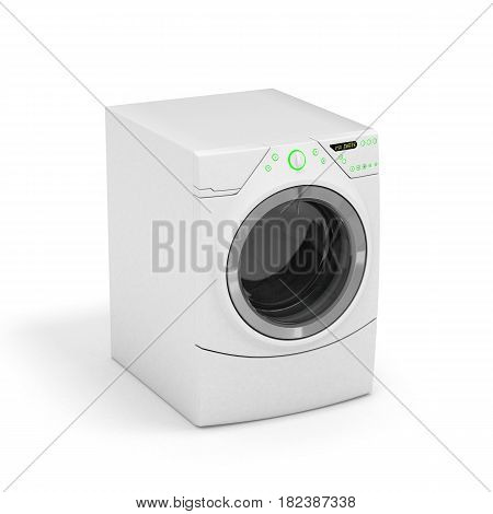 Washing Machine On White Background 3D Illustration
