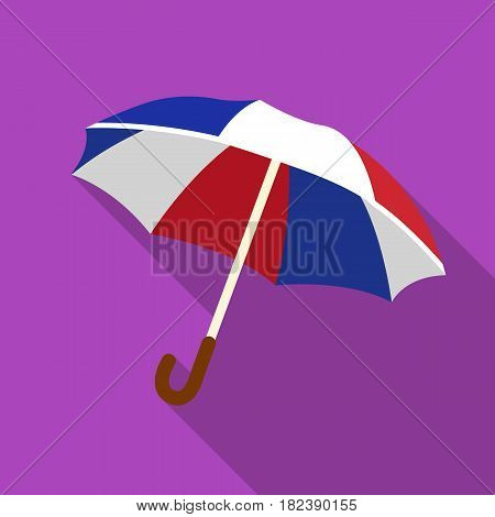 Umbrella icon in flat design isolated on white background. France country symbol stock vector illustration. - stock vector