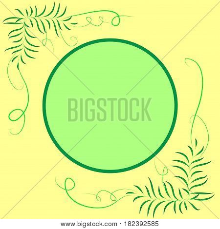 Frame For Text Round, Decoration With Leaves
