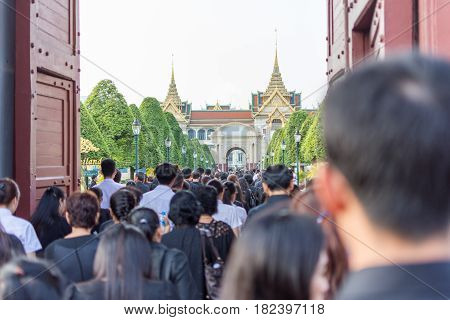 People To Pay And Respect To Thai King Bhumibol