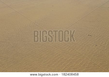 Ripple marks on a sandy beach in Brittany France