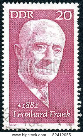 GERMANY - CIRCA 1972: A stamp printed in Germany (GDR) shows the portrait of writer Leonhard Frank circa 1972