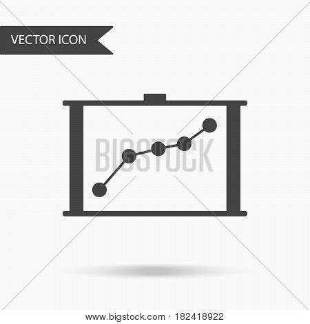 Vector business icon graph. Icon for for annual reports charts presentations workflow layout banner number options step up options web design. Contemporary flat design.