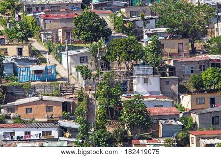 View Of Crowded Low Cost Residential Housing Settlement