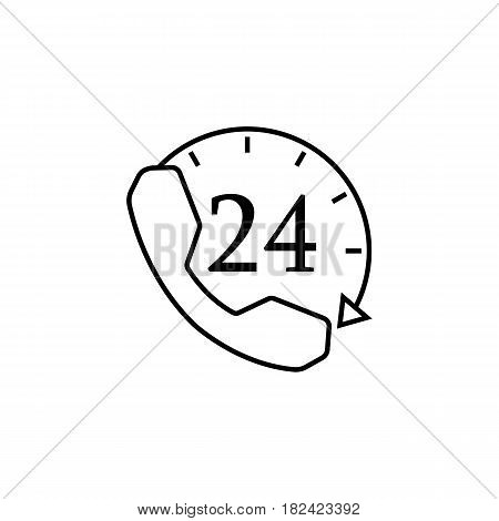 Full time call services line icon, seo and development, help and support sign, a linear pattern on a white background, eps 10.