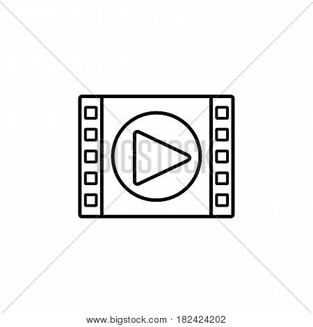 Video marketing line icon, seo and development, movie player sign, a linear pattern on a white background, eps 10.
