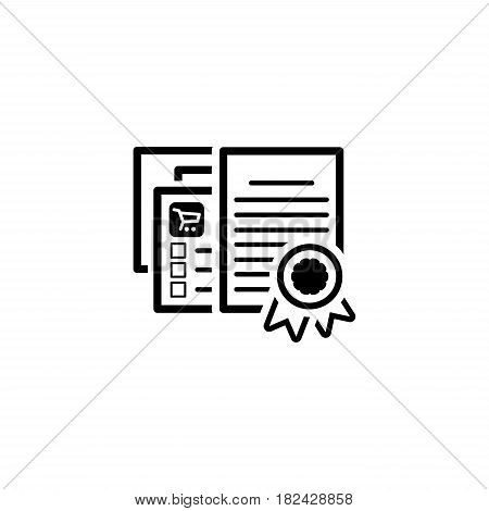 Certified Shop Icon. Flat Design. Isolated Illustration. App Symbol or UI element. Web Pages with Security Certificate.