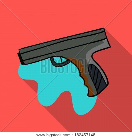 Paintball player icon in outline design isolated on white background. Paintball symbol stock vector illustration.