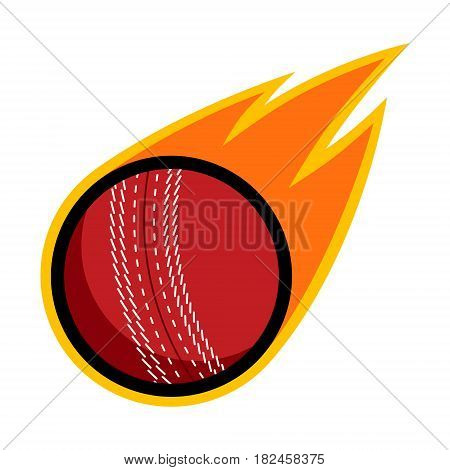 Cricket sport comet fire tail flying throw logo