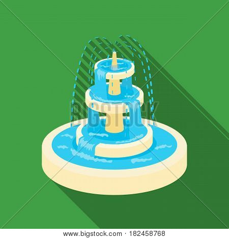 Fountain icon in flat style isolated on white background. Park symbol vector illustration.