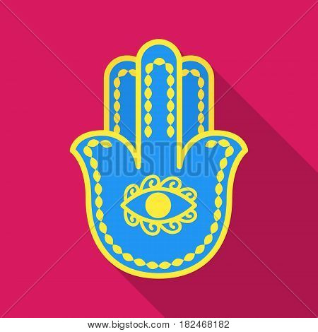 Hamsa icon in flat style isolated on white background. Religion symbol vector illustration.