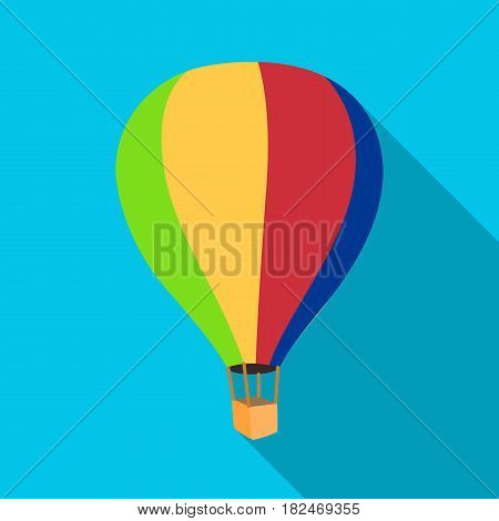 Airballoon icon in flat design isolated on white background. Rest and travel symbol stock vector illustration.