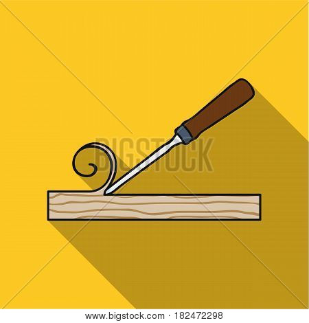 Chisel icon in flat style isolated on white background. Sawmill and timber symbol vector illustration.