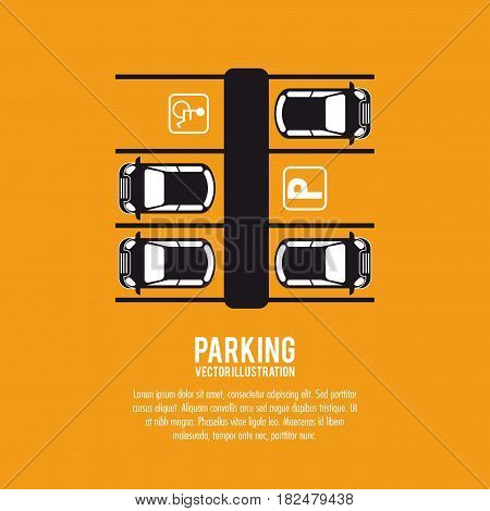 car vehicle auto parking zone park space road sign street icon. Colorful and flat design. Vector illustration