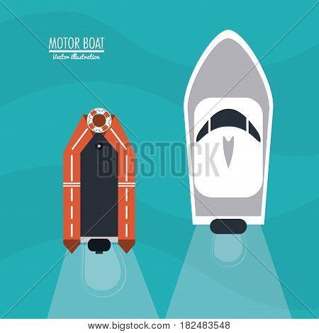 boat ship sea ocen transportation icon. Colorful and flat design. Blue background. Vector illustration