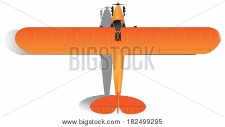 Light single-engine aircraft small aircraft. Vector illustration.
