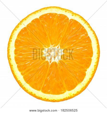 Orange Slice Closeup Details Isolated On White Background