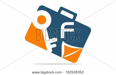 This vector describe about Briefcase Key Document Initial F