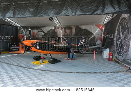 Nicolas Ivanoff Edge 540 V2 Airplane During Red Bull Air Race