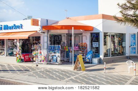 CYPRUS, PROTARAS - 19 SEPTEMBER 2015: Central street in Protaras