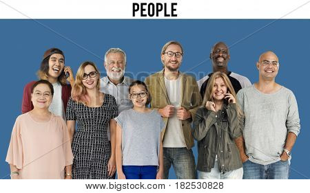 Diversity of People Generations Set Together Studio Isolated