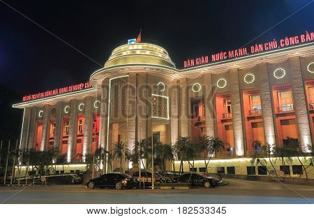 HANOI VIETNAM - NOVEMBER 22, 2016: State bank of Vietnam. State bank of Vietnam is the central bank of Vietnam.