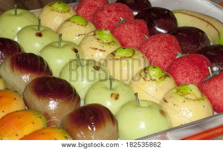 typical sweet of southern italy: the marzapane fruit