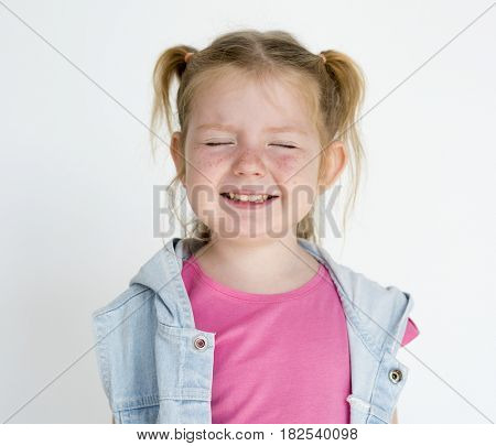 Little Girl Smiling Happiness Playful Twintail Hairstyle