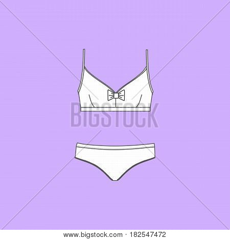 Set of lingerie, panties and bra, cotton underwear