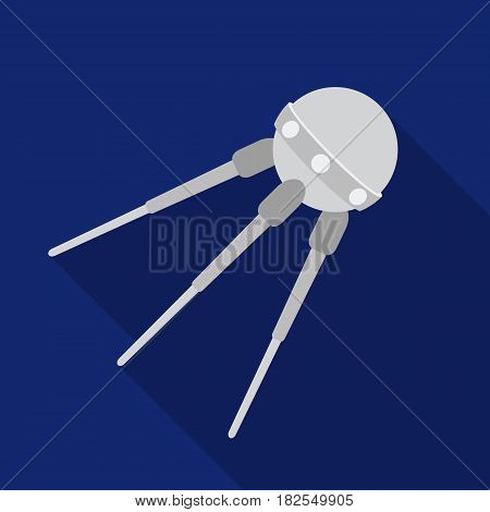 Sputnik One icon in flate style isolated on white background. Space symbol vector illustration.