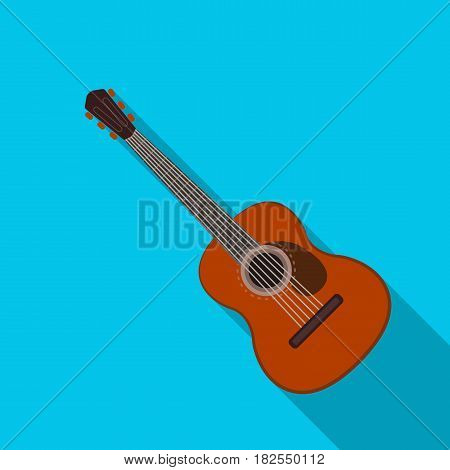 Spanish acoustic guitar icon in flate design isolated on white background. Spain country symbol stock vector illustration.