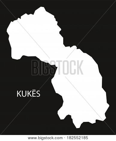 Kukes Albania Map Black Inverted Silhouette Illustration