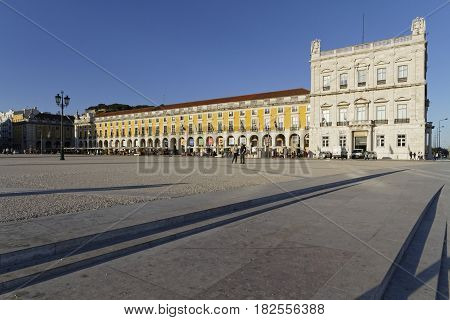 Lisbon, Portugal, April 5, 2017 : Praca Do Comercio (commerce Square). After The Earthquake, The Squ