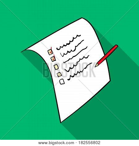 Shopping list icon in flate design isolated on white background. Supermarket symbol stock vector illustration.