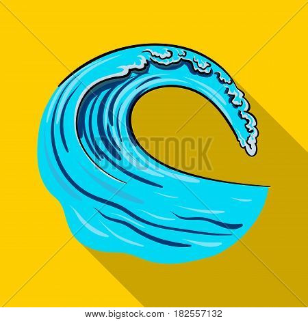 Wave icon in flate design isolated on white background. Surfing symbol stock vector illustration.
