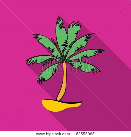 Palm tree icon in flate design isolated on white background. Surfing symbol stock vector illustration.